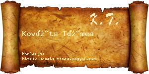 Kováts Tímea névjegykártya
